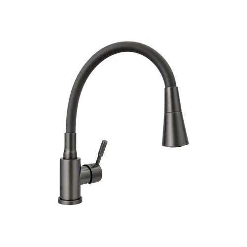 Smesitel dlya kuhni TSentr Santehniki TSS-SM 27/22SG D35 M42, 1 ruchka, gibkij izliv, nerzhaveyuschaya stal_1