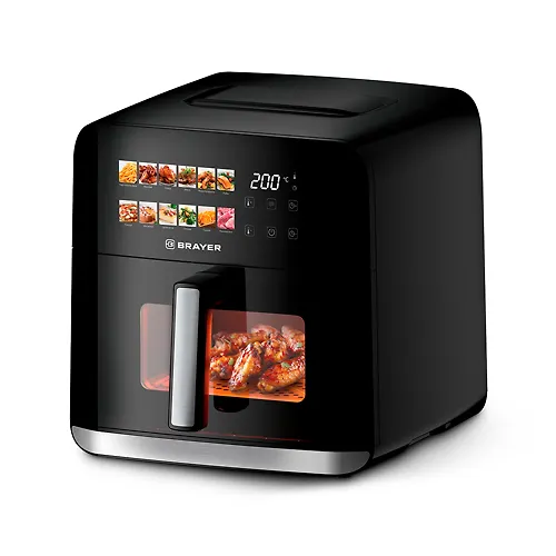 Aerogril Brayer 2060BR, 1500Vt, 6l, t. 200S, LED-displej, 12 programm, tajmer 60 min_1