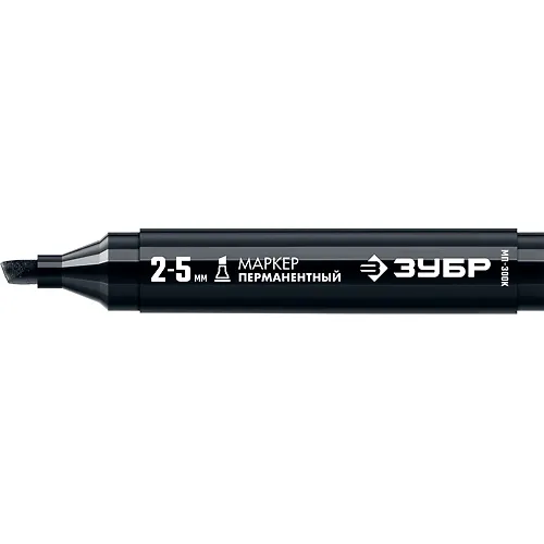 Permanentnyj marker ZUBR, 2-5 mm klinovidnyj, chernyj, seriya Professional 06323-2_1