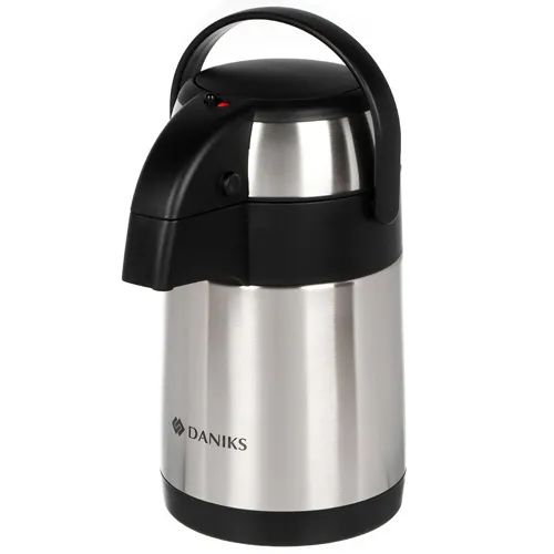 Termos nerzhaveyuschaya stal, 2.5 l, Daniks, kolba nerzhaveyuschaya stal, s pompoj, SS25HE (430666)_1