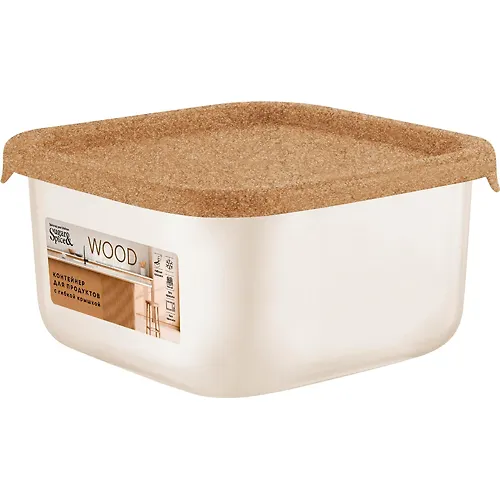 Kontejner dlya produktov Sugar&Spice Wood kvadratnyj 0,8 l s gibkoj kryshkoj SE1680_1