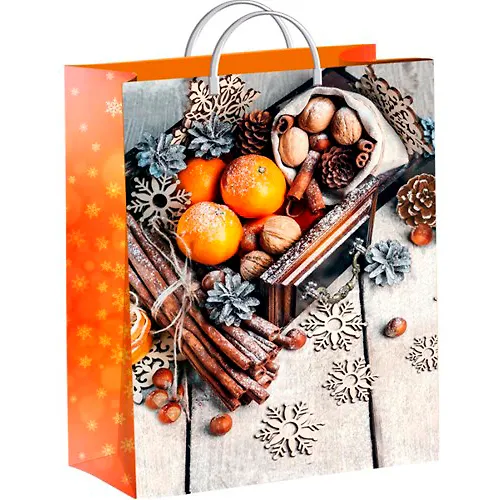Paket podarochnyj 30h40+10sm iz myagkogo plastika, NG (Mandarinovoe nastroenie) Tiko POD35189_1
