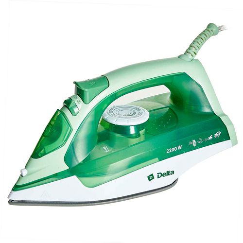 Utyug Delta DL-755 zelenyj s belym, 2200 Vt, keramika, samoochistka, parovoj udar_1