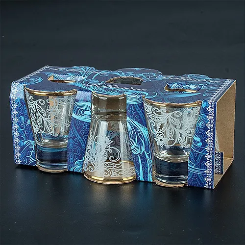 Stakan 50ml. 6sht. art.691-GZ (Akatsiya) gravirovka,otvodka zolotom_1