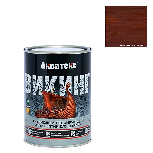 Akvateks VIKING (gibridnyj lessiruyuschij antiseptik dlya dereva) 2,5 l (oreh) (65086)_1