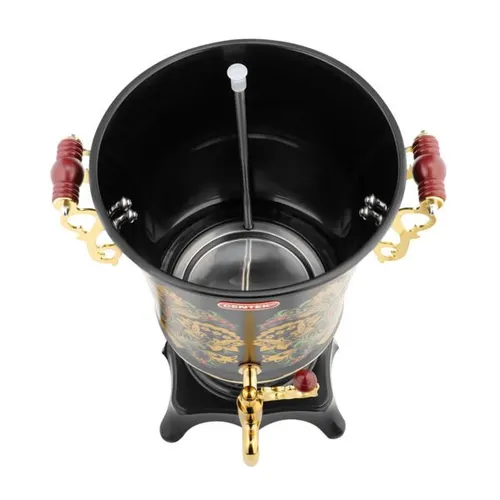 Samovar Centek CT-0092B chernyj s risunkom i zolotom, 4 l, 2300 Vt, podderzhanie temperatury, keramicheskij zavarnik_3