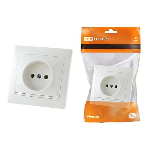 Rozetka 2P 10A 250V belaya 