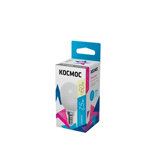 Svetodiodnaya lampa KOSMOS GL45 7.5W 220V E14 3000K_1