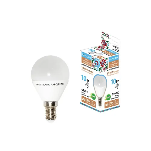Lampa svetodiodnaya Tdm FG45-10 Vt-230 V-6500 K E14 Narodnaya_1