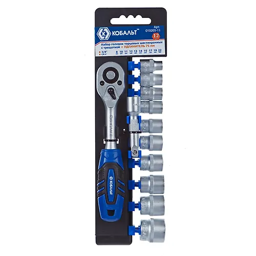 Nabor golovok torts.KOBALT s treschotkoj 3/8