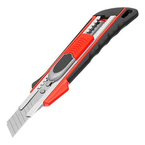 Nozh Matrix QUIK BLADE 18 mm, vydvizhnoe lezvie, metallicheskie napravlyayuschie, dvojnaya fiksatsiya, ergonomichnaya dvuhkomponentnaya rukoyatka_1