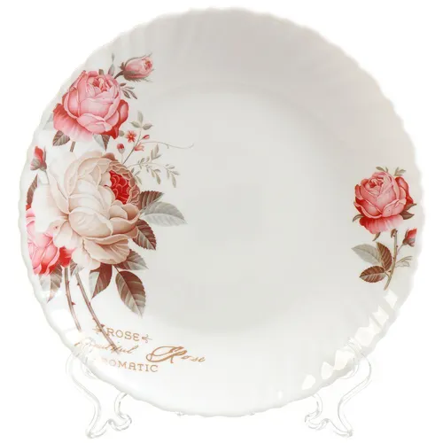 Tarelka desertnaya Daniks SHarm, steklokeramika, 19 sm, kruglaya, LHP75_1