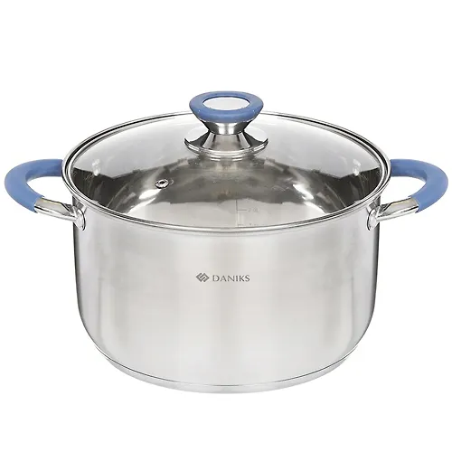 Kastryulya nerzh SIENA 6,5l so stekl kryshkoj silikon/ruchki Daniks SD-A93-24_1