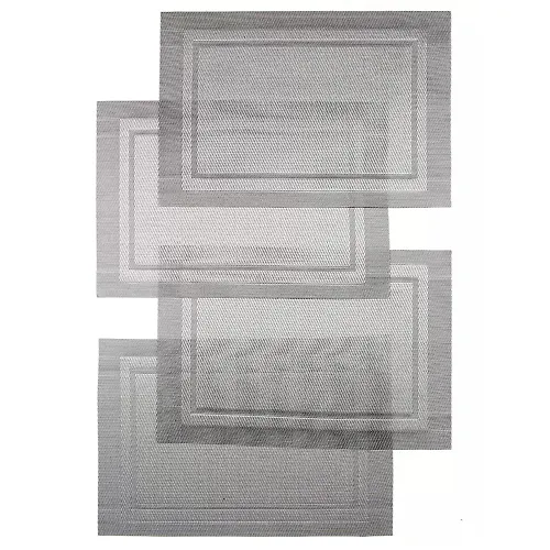 Nabor salfetok polimer, 45h30 sm, pryamougolnyj, 4 sht, seryj, Ramka, Y4-3319 (508931)_1