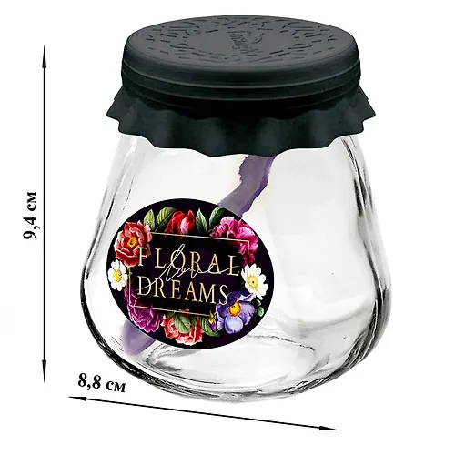Banka dlya hraneniya stekl. 260 ml s silikonovoj chernoj kryshkoj 6262664_1