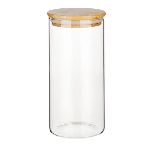 Vetta EKO Ellips banka dlya hraneniya 850 ml 18,5h8,5 sm steklo bambuk_1