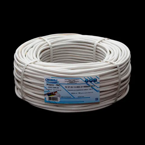Provod PVS 3*1,5 belyj (100m) (NPO Kabel-S) do 380V TU 27.32.13-002-21180064-2019_1