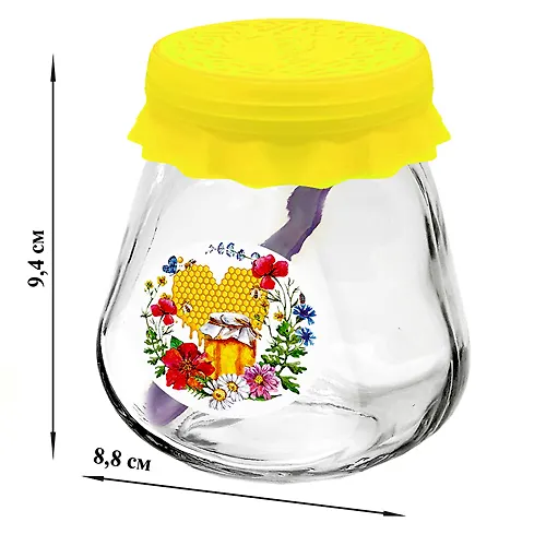 Banka dlya hraneniya stekl. 260 ml s silikonovoj zheltoj kryshkoj 6262643_1