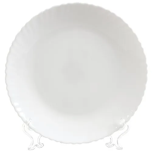 Tarelka obedennaya, steklokeramika, 24 sm, kruglaya, Opal, LHP95_1