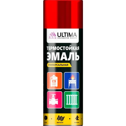 Kraska aerozolnaya termostojkaya Ultima krasnyj 520 ml ULT T002_1