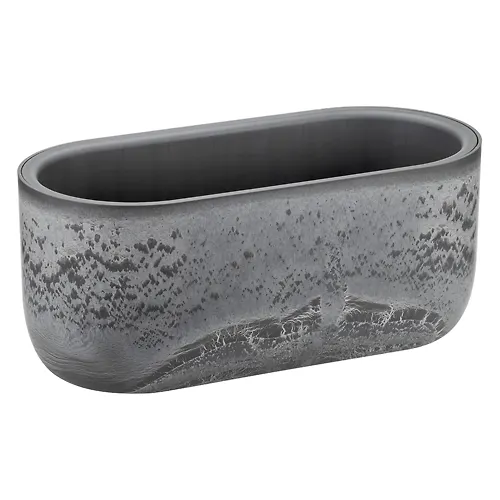 Kashpo MIKRIT IDEA ovalnoe 385x180mm 6l so vstavkoj seryj slajn M3274_1