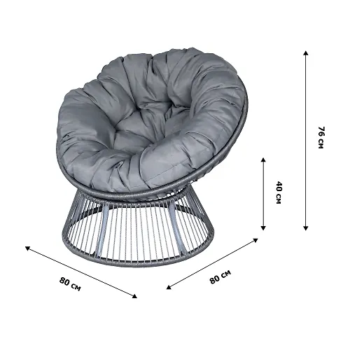 Kreslo dlya otdyha Garden story Papasan Elis shnur seryj, podushka seraya Tesla smoke CN2311-MT_2