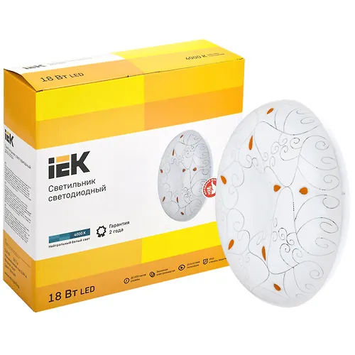Svetilnik LED DPB 2004 18Vt IP20 4000K krug belyj IEK art.LDPB0-2004-18-4000-K01_1