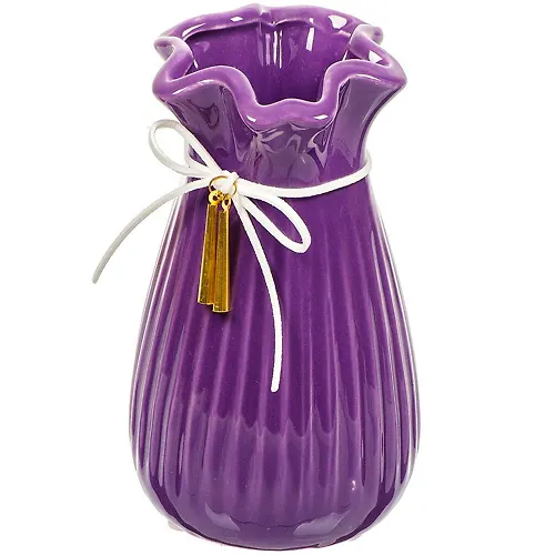 Vaza keramika, nastolnaya, 15 sm, Gift, Y4-4663, fioletovaya (393112)_1