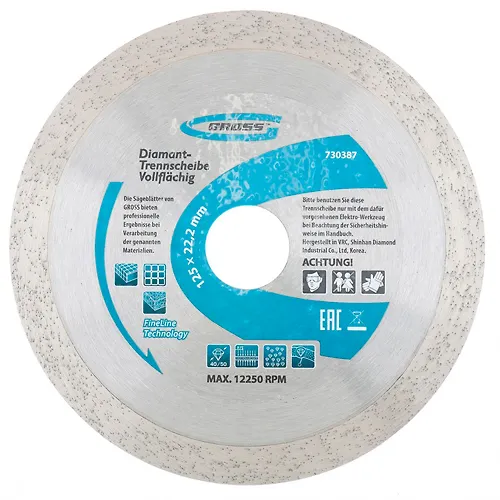 Disk almaznyj f125h22,2mm, sploshnoj, mokroe rezanie// Gross art.730387_1
