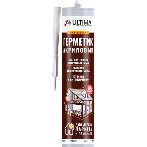 Germetik ULTIMA akrilovyj dlya dereva seryj 300 gr_1