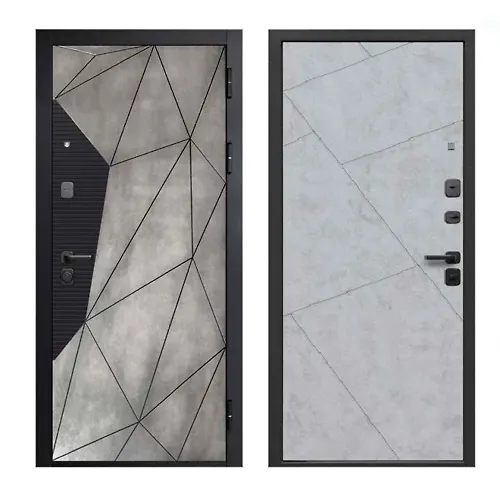 Dver metallicheskaya Ferroni 9 sm MDF/MDF Geometriya Beton Snezhnyj 860 pravaya (Rossiya) 84,4 kg_1