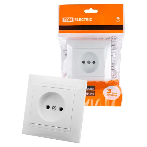 Rozetka 2P 10A 250V belaya 