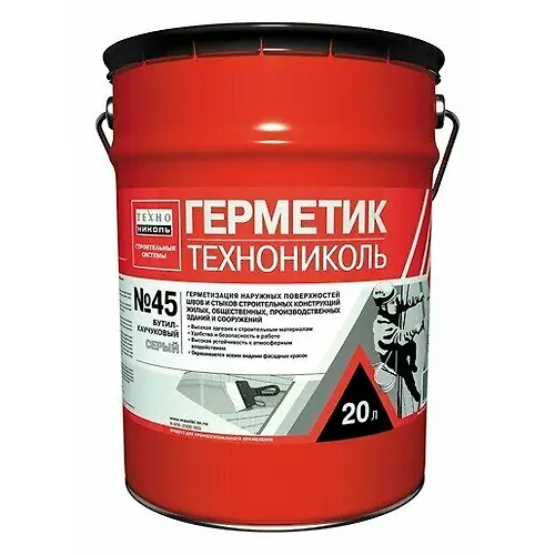 Germetik butil-kauchukovyj TehnoNIKOL №45 (seryj) vedro 16 kg ekn 395728_1