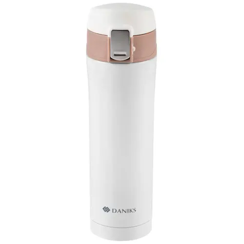 Termos nerzhaveyuschaya stal, 0.4 l, uzkaya gorlovina, Daniks, kolba nerzhaveyuschaya stal, T03-400-wht (4806_1