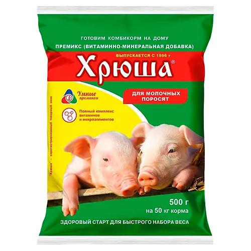 Premiks Hryusha dlya porosyat rannego otema (1% ) 500 gr g.Moskva_1