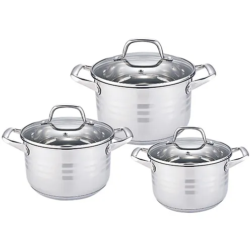 BE-621/6 Nabor posudy iz nerzh.stali 6 pr. 2,2l, 3,0l, 4,0l so steklyannymi kryshkami (4)_1