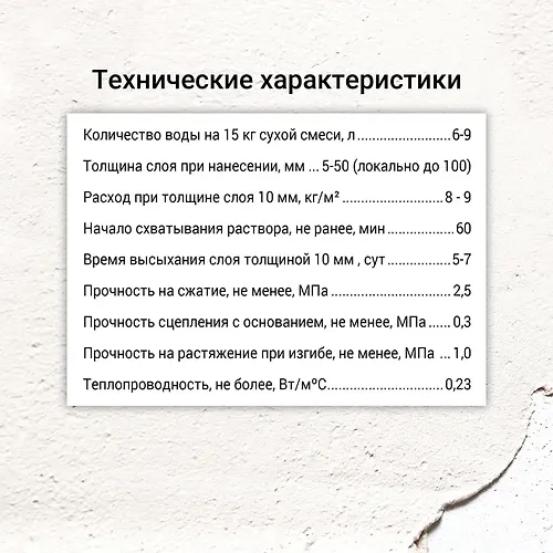 Smes suhaya shtukaturnaya YUnis Teplon belaya (15 kg)(1poddon-80sht)_3