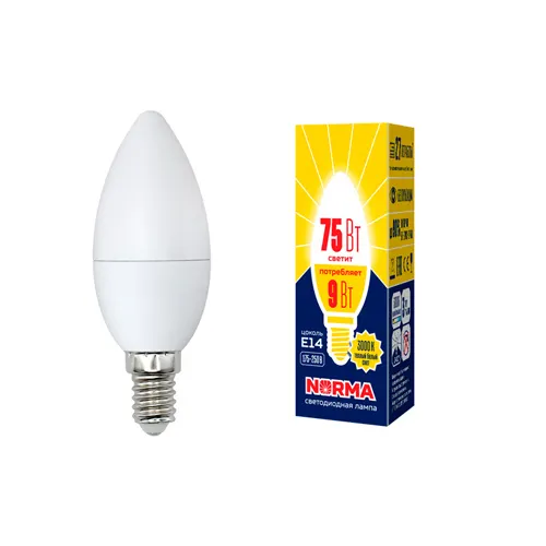 Lampa svetodiodnaya LED-C37-9W/WW/E14/FR/NR UL-00003804_1