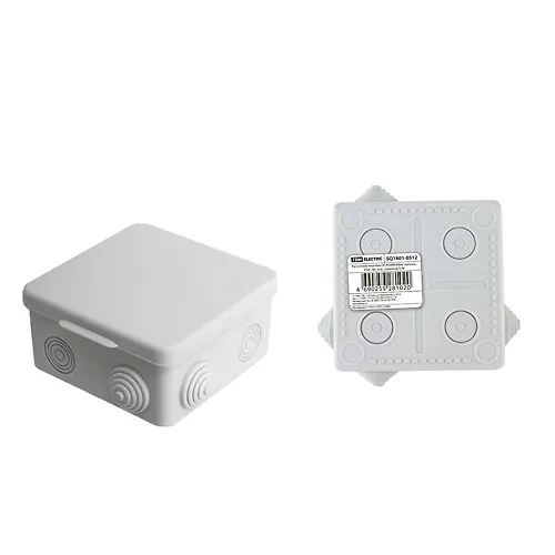 Raspayachnaya korobka OP 80h80h50mm, kryshka, IP54, 7 vvodov, Tdm_1