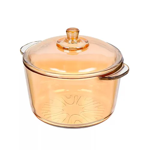 Kastryulya dlya mikrovolnovoj pechi steklo, 2.5 l, kryshka steklo, Y6-6482/Y4-9185, med (430044)_1