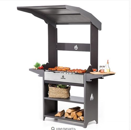 Mangal 1582h850h1026h2010 mm, 3 mm, razb., gril, polki, termoiz/statsion. krysha, Gratar Optim 365459_1