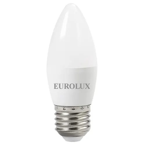 Lampa svetodiodnaya LL-E-C37-6W-230-2,7K-E27 (svecha, 6Vt, tepl., E27) Eurolux 76/2/9_1