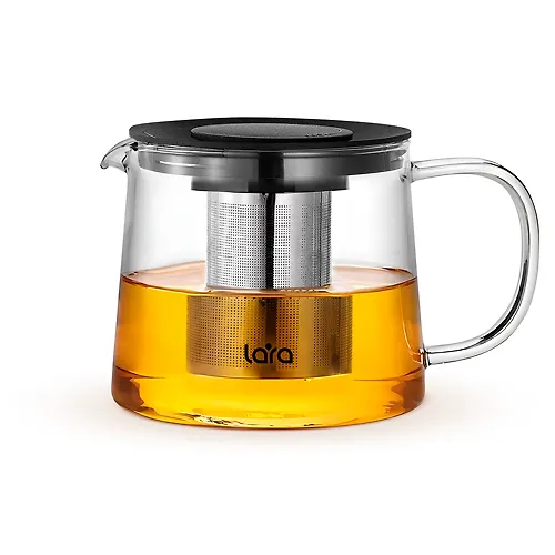LR06-24 Zavarochnyj chajnik LARA <1000ml> borosilikatnoe steklo, stalnoj filtr, kruglyj_1