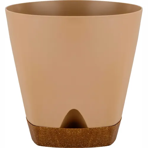 Gorshok tsvetochnyj InGreen WOOD D170mm 2,5l s prikornevym polivom molochnyj shokolad/buk IG6100_1