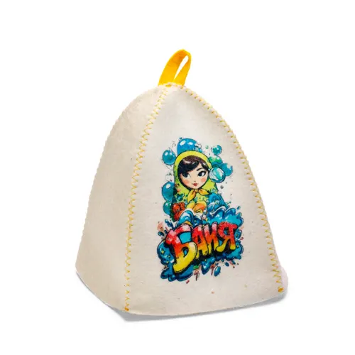 SHapka dlya bani s printom 