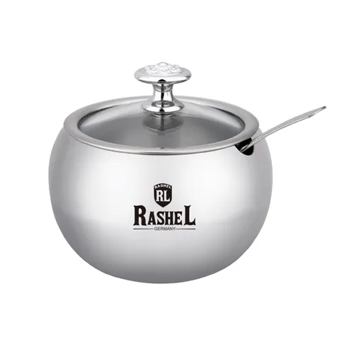 Saharnitsa iz nerzhaveyuschej stali s kryshkoj i lozhkoj, 400 ml (R-1800) 
