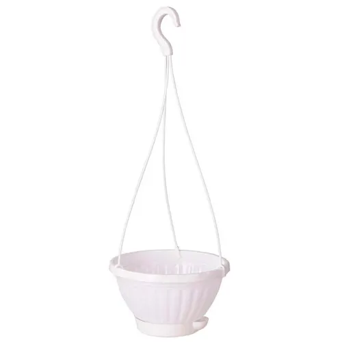 Gorshok-Kashpo podvesnoe Mirabel Alternativa 2,5l s poddonom belyj (up.30) M5926_1