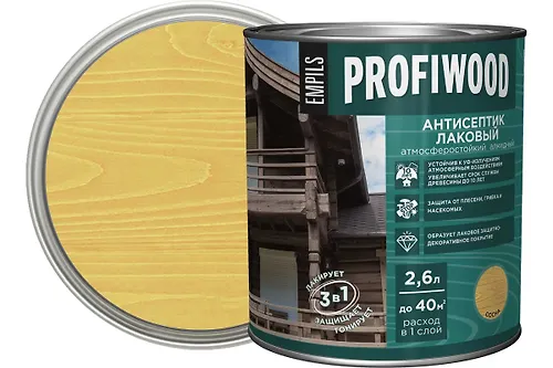 Antiseptik lakovyj atmosferostojkij alkidnyj PROFIWOOD sosna (2,4kg.)_1