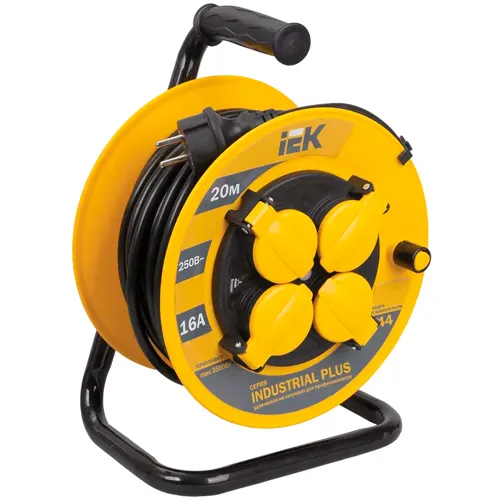 Katushka UK20 4 gnezda 2P-PE/20metrov 3*1,5mm2 IP44 IEK art.WKP15-16-04-20-44_1