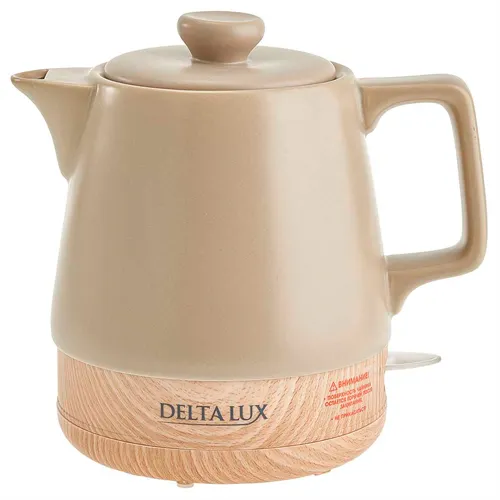 CHajnik elektricheskij Delta Lux DE-1013 korpus iz farfora, bezhevyj, 1200Vt, 1,0l_1